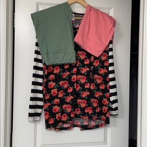 Lynnae black/white with Roses and 2 matching TC